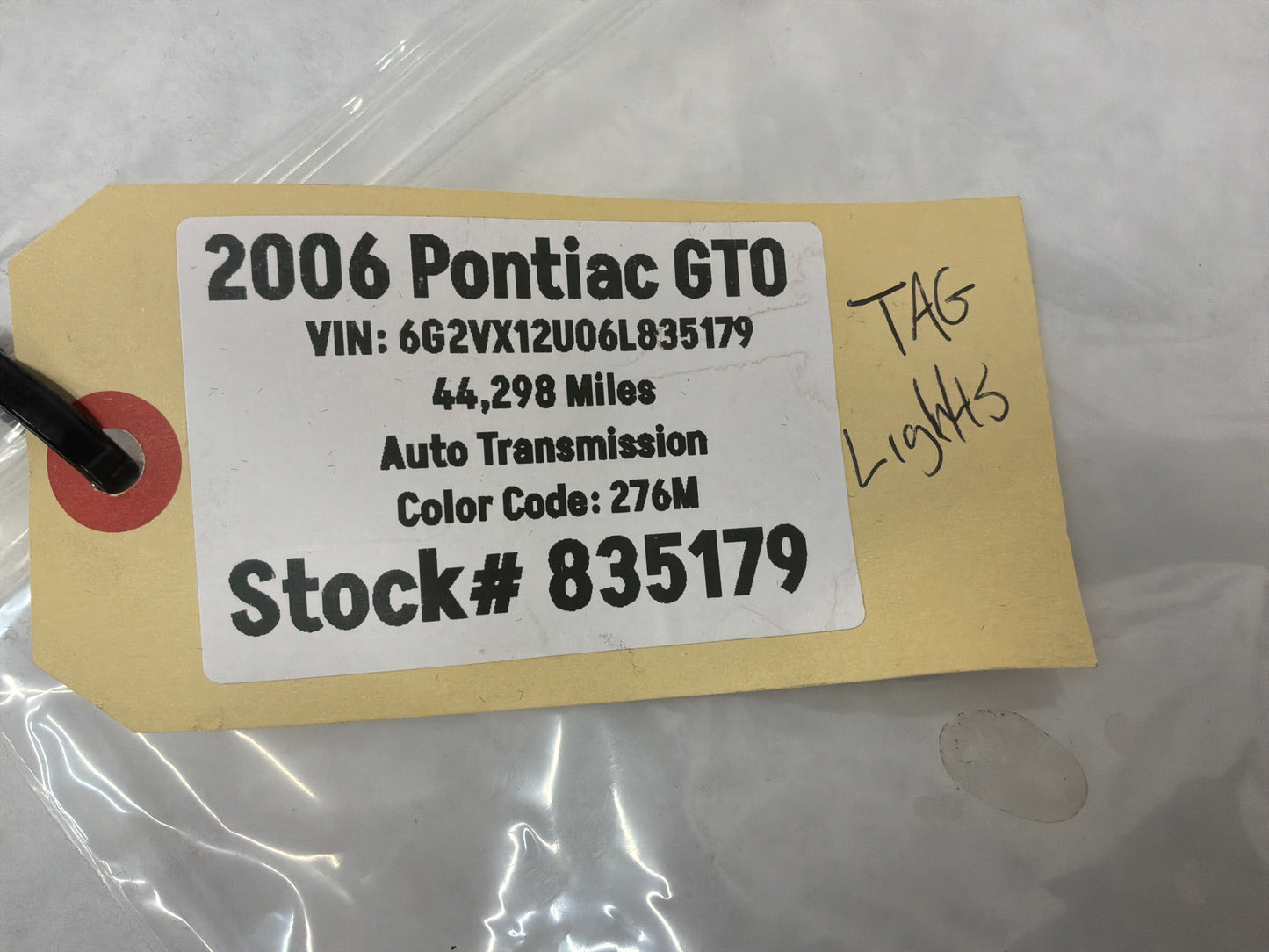 2006 Pontiac GTO License Plate Tag Lights RH & LH OEM