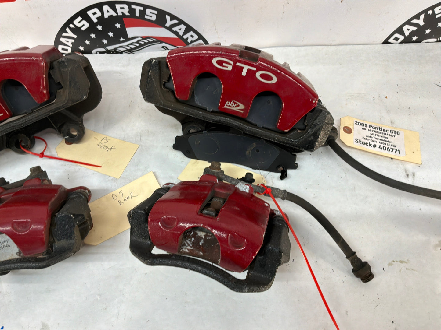 2005 Pontiac GTO Front & Rear PBR Brake Calipers OEM