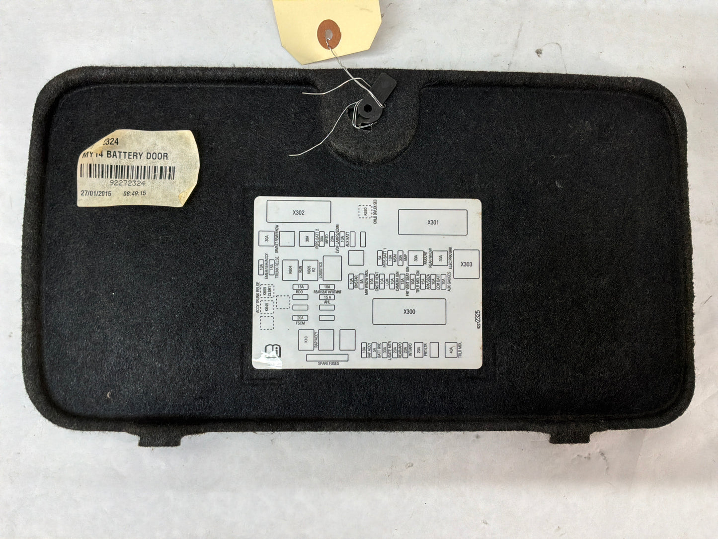 2015 Chevy SS Sedan Passenger Compartment Fuse Block Fuse and Relay Identification Label