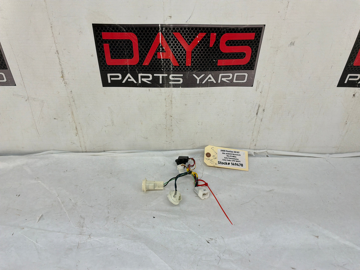 2008 Pontiac G8 RH Passenger Tail Light Taillight Lamp Wire Wiring Harness OEM