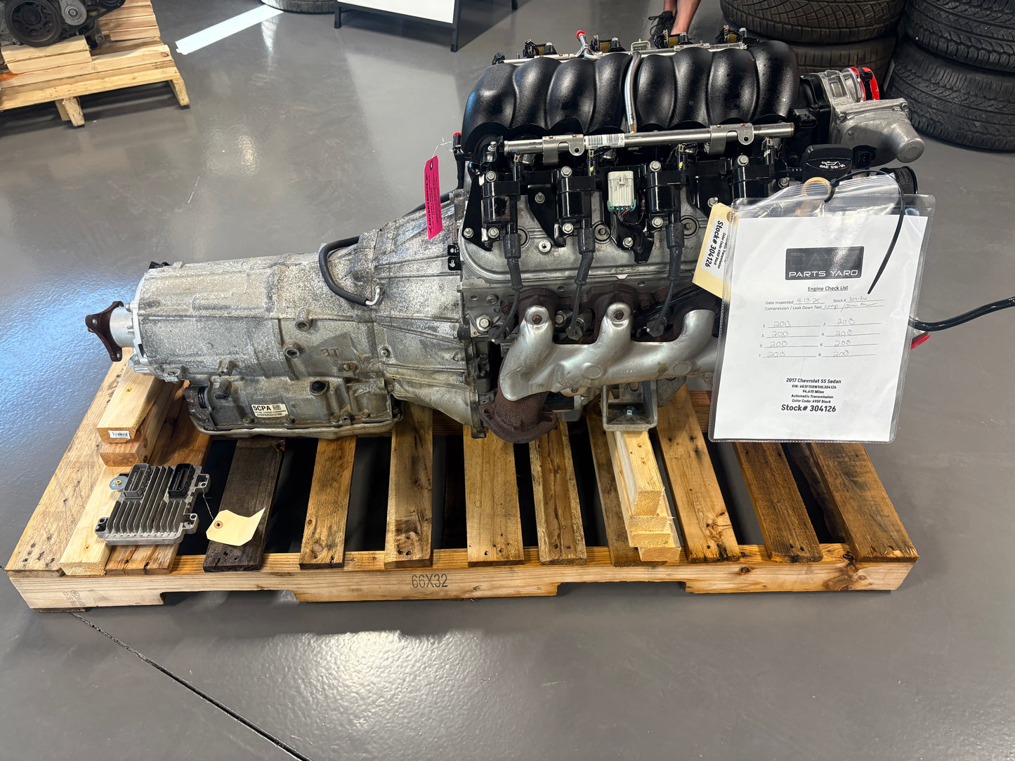 6.2L LS3 Engine 6L80 Automatic Transmission Drivetrain Pullout 415HP