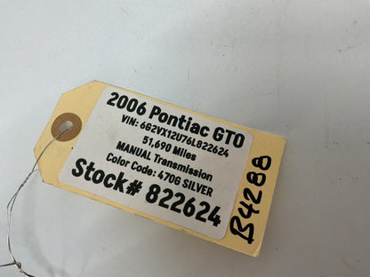 2006 Pontiac GTO Evap & Fuel Gas Line Hoses Tubes OEM