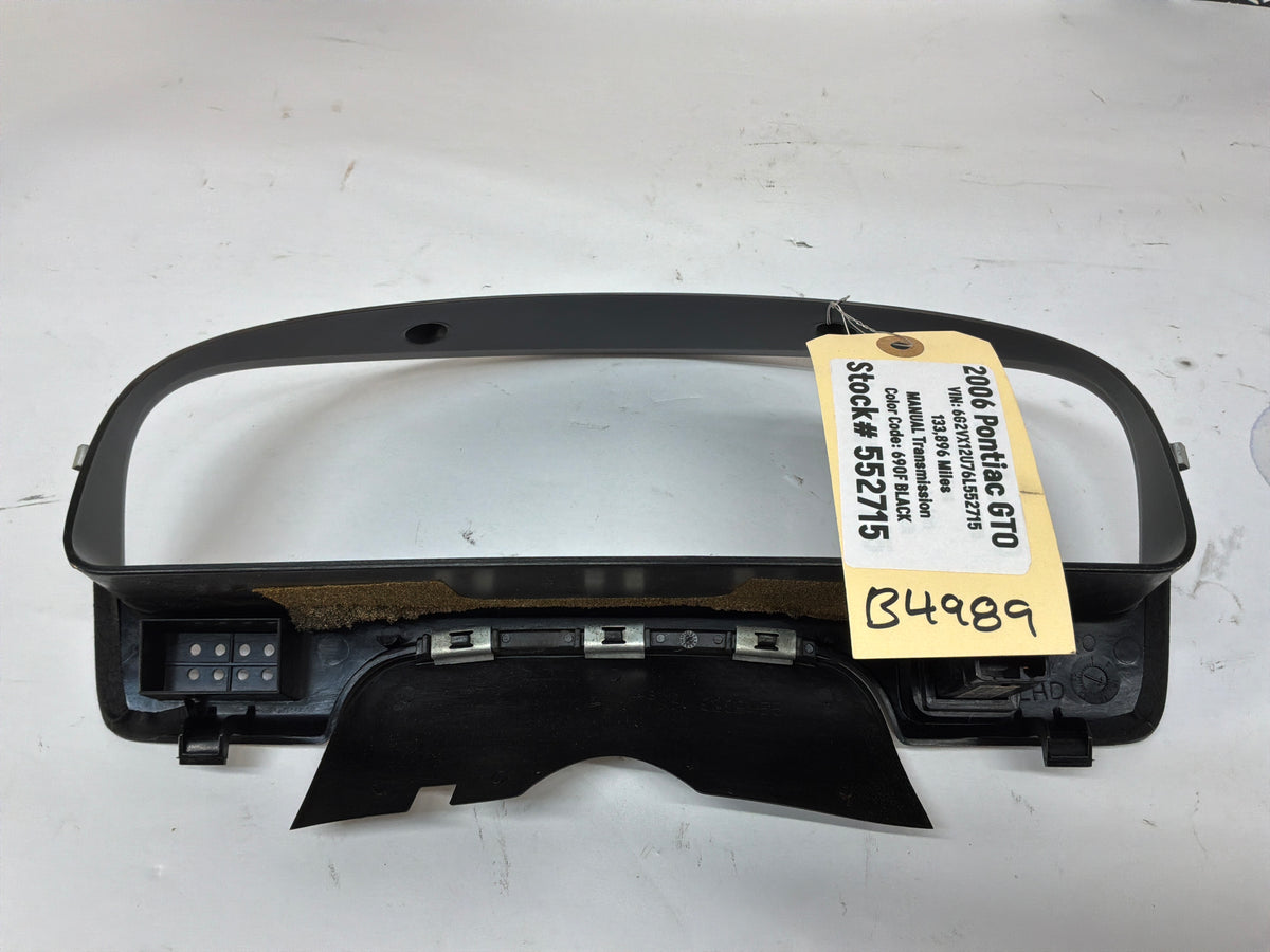 2006 Pontiac GTO Instrument Speedometer Gauge Cluster Bezel Trim Panel OEM
