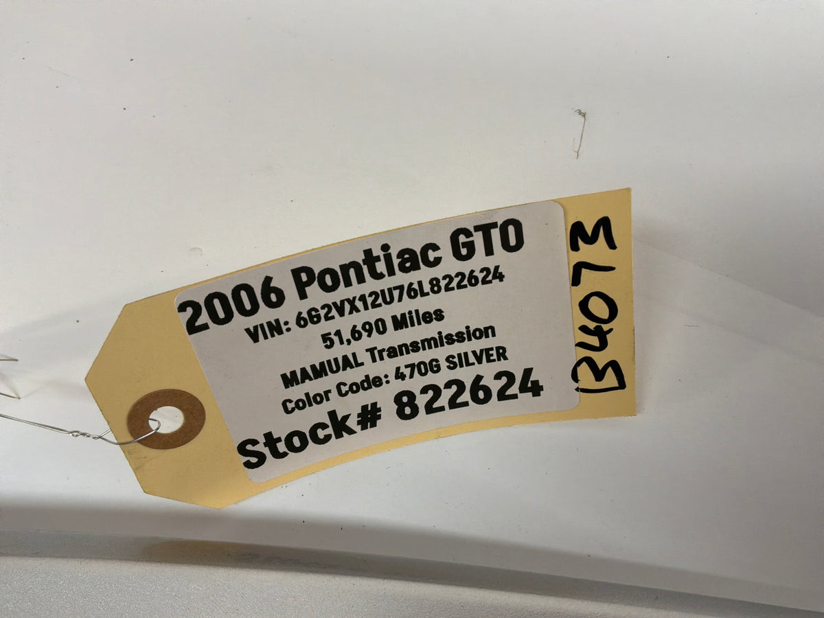 2006 Pontiac GTO Trunk Deck Lid Spoiler Wing OEM Silver