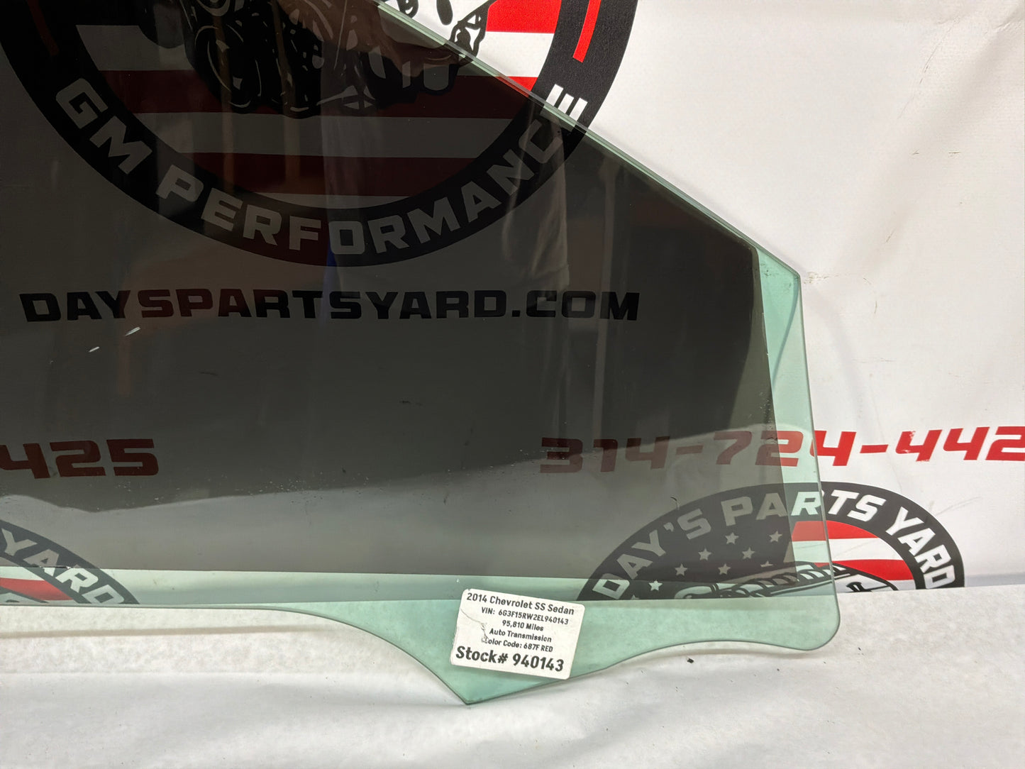2014 Chevy SS Sedan LH Driver Front Door Window Glass OEM
