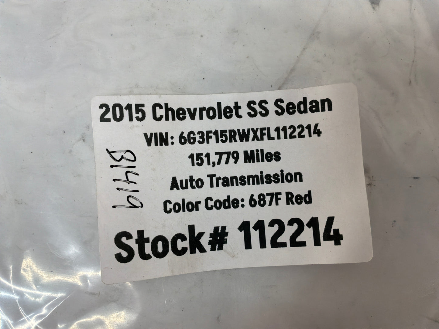 2015 Chevy SS Sedan O2 Oxygen Sensor Extension Aftermarket