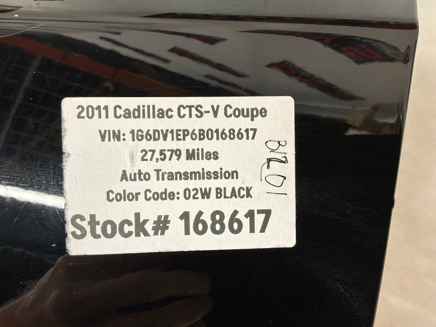 2011 Cadillac CTS-V Coupe Trunk Deck Lid Black OEM