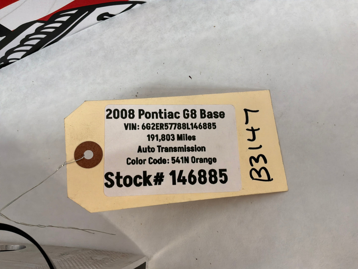 2008 Pontiac G8 Base Rear Bumper Reinforcement Impact Bar OEM