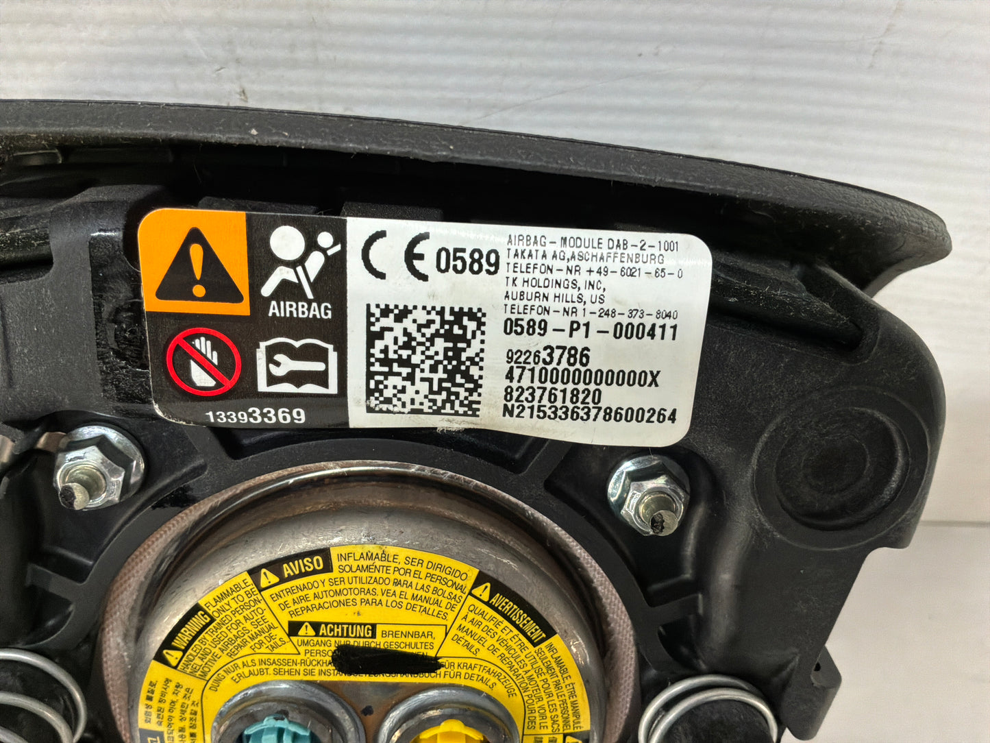 2016 Chevy Caprice PPV Steering Wheel Air Bag Airbag OEM