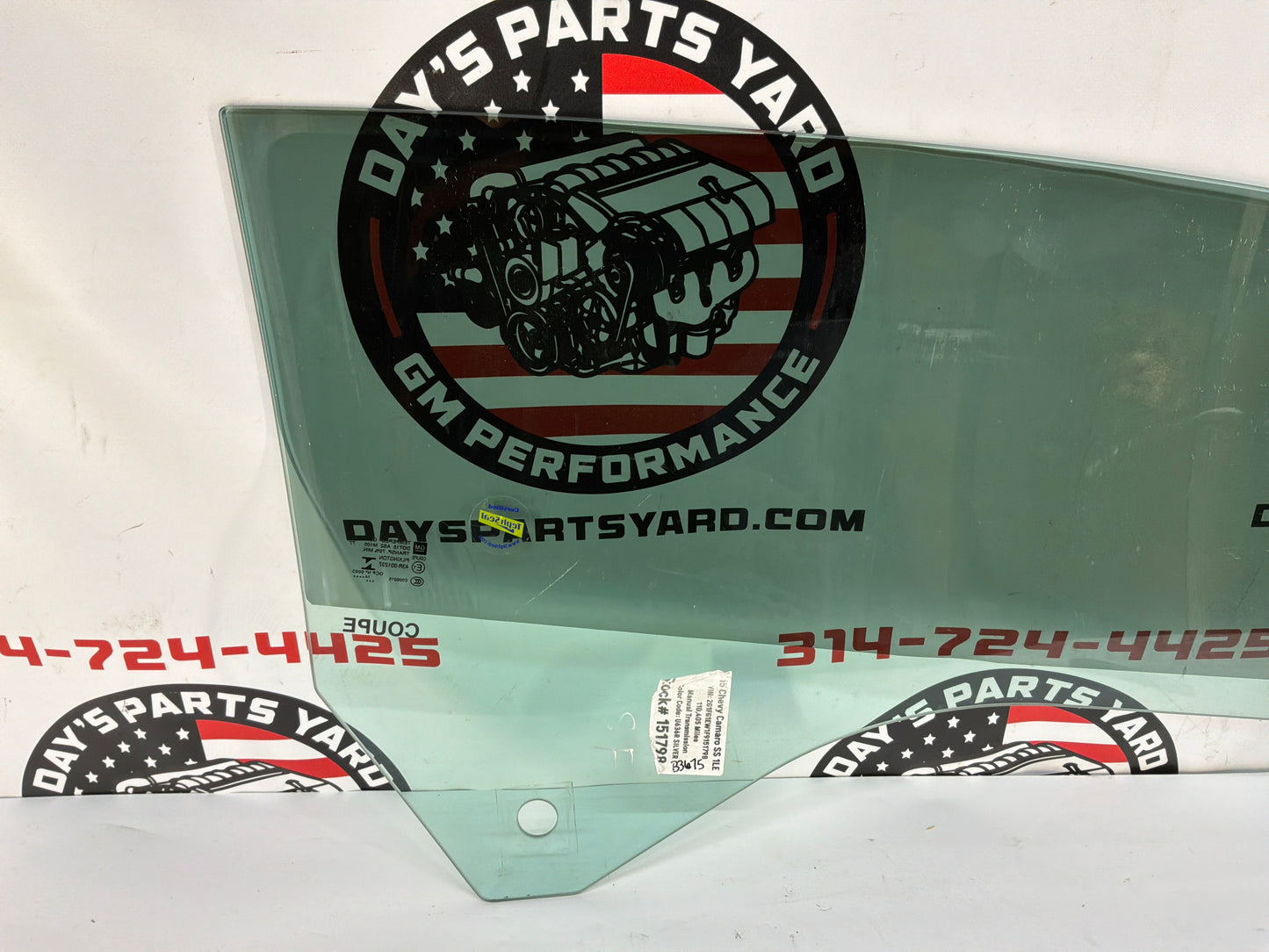 2015 Chevy Camaro SS 1LE LH Driver Front Door Window Glass OEM