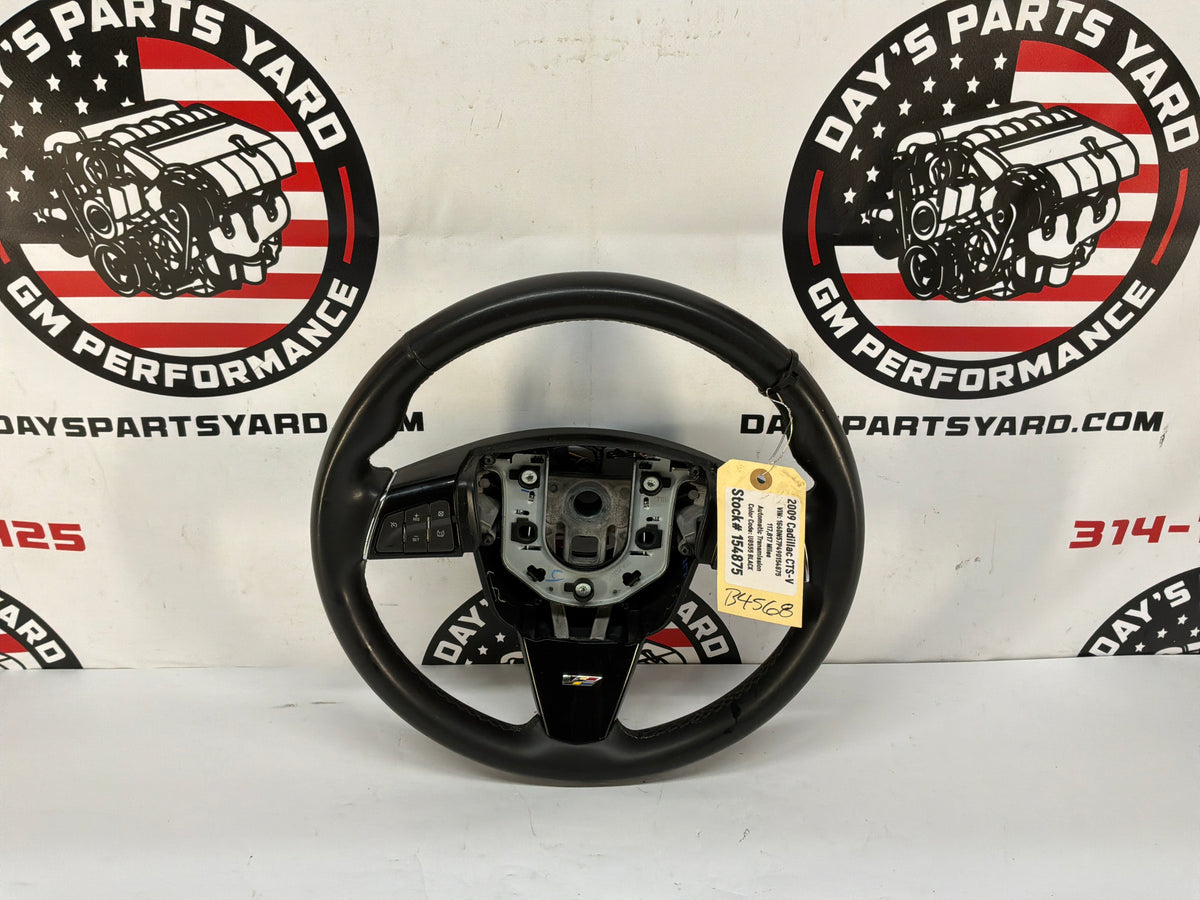 2009 Cadillac CTS-V Steering Wheel Black Leather OEM