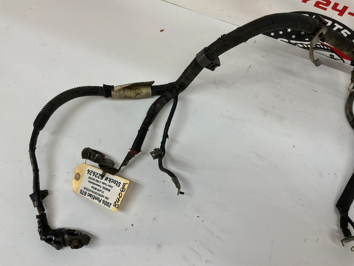 2006 Pontiac GTO Starter Alternator Positive Negative Battery Cable Wire Wiring Harness OEM