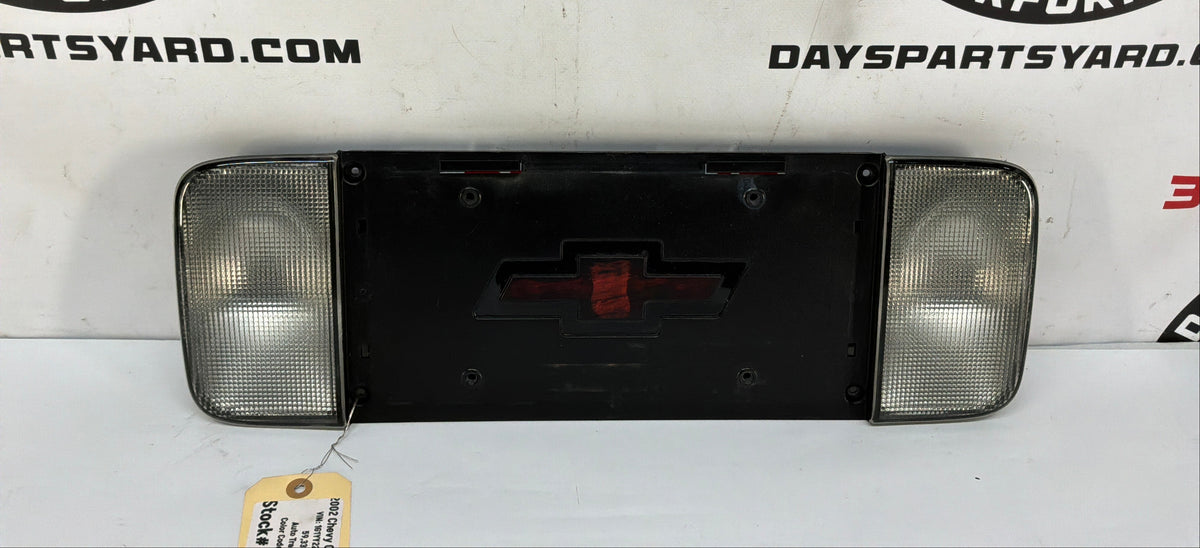 2002 Chevy C5 Corvette Rear License Plate Bracket Finish Panel Reverse Lights Lamps OEM