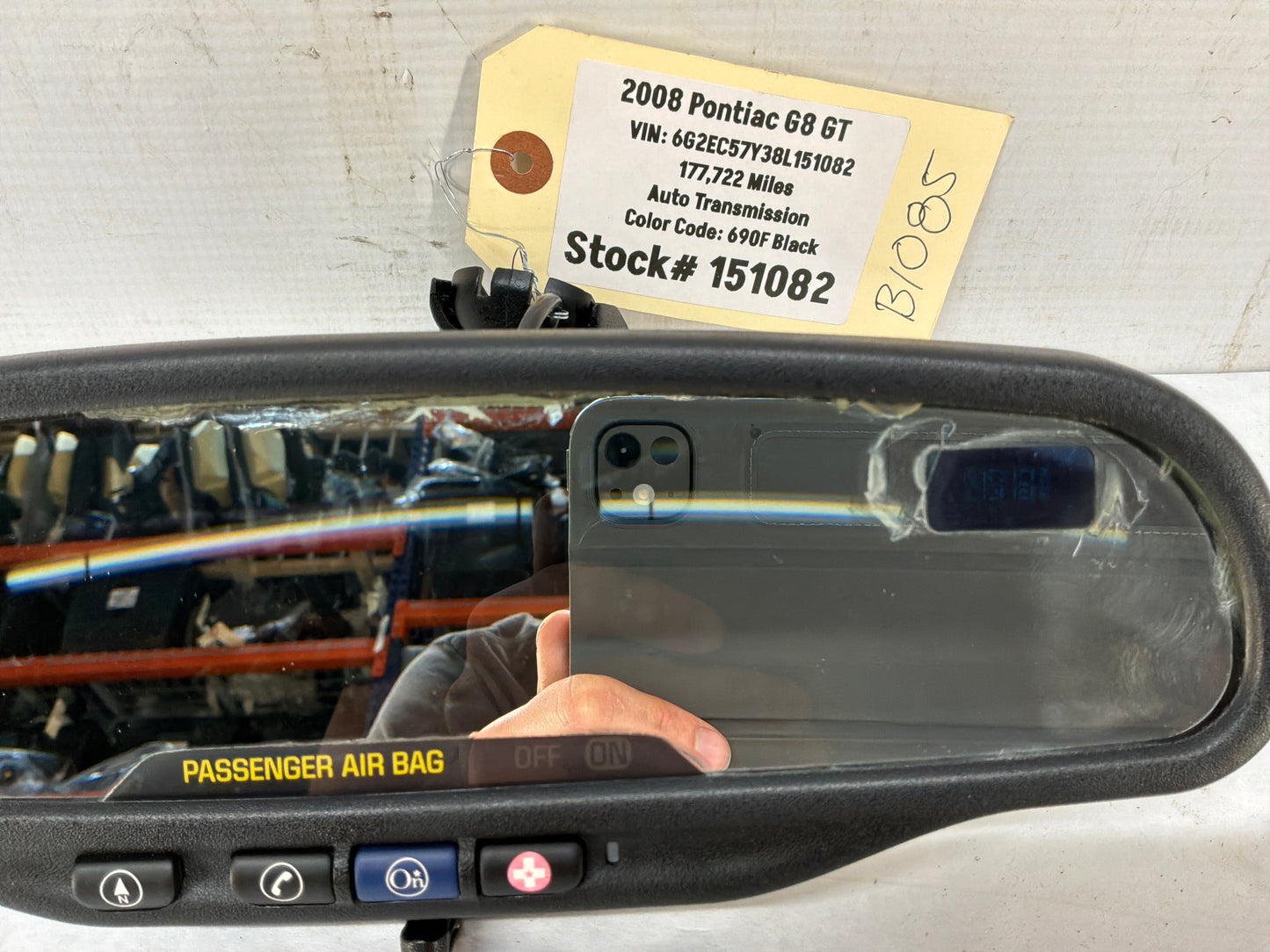 2008 Pontiac G8 GT Rearview Rear View Compass Mirror OEM