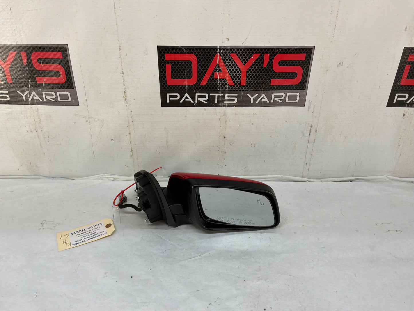 2015 Chevy SS Sedan RH Passenger Exterior Out Side Mirror Red OEM