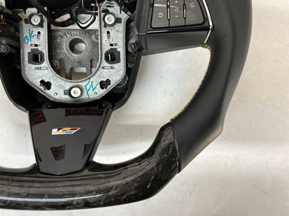 2011 Cadillac CTS-V Coupe Carbon Fiver Steering Wheel Black Leather w/ Saffron Stripe OEM