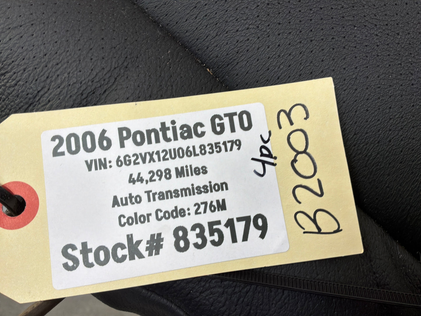 2006 Pontiac GTO Seats Fronts and Rears Black Leather OEM
