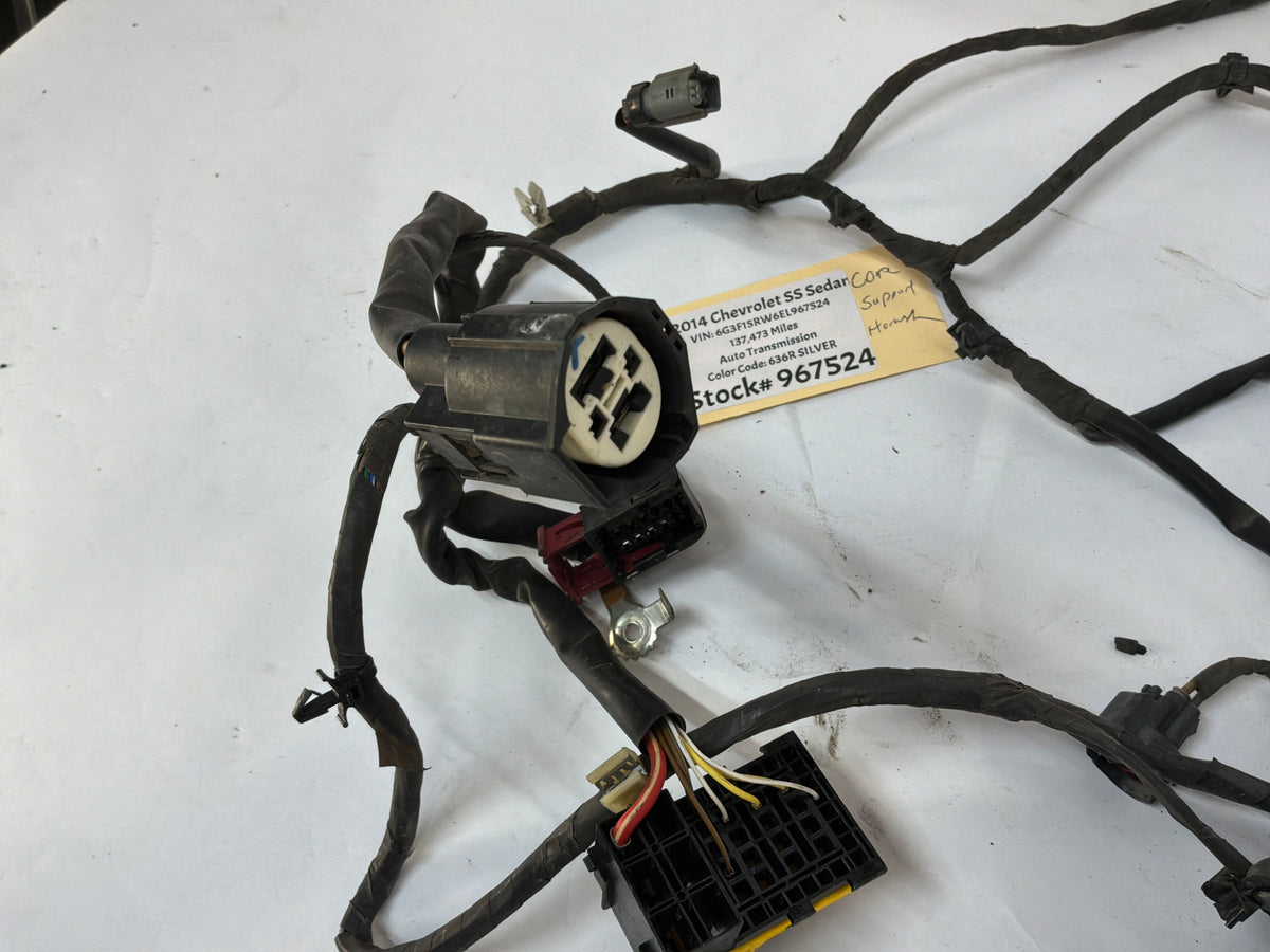 2014 Chevy SS Sedan Radiator Core Support Head Light Lamp Wiring Wire Harness OEM