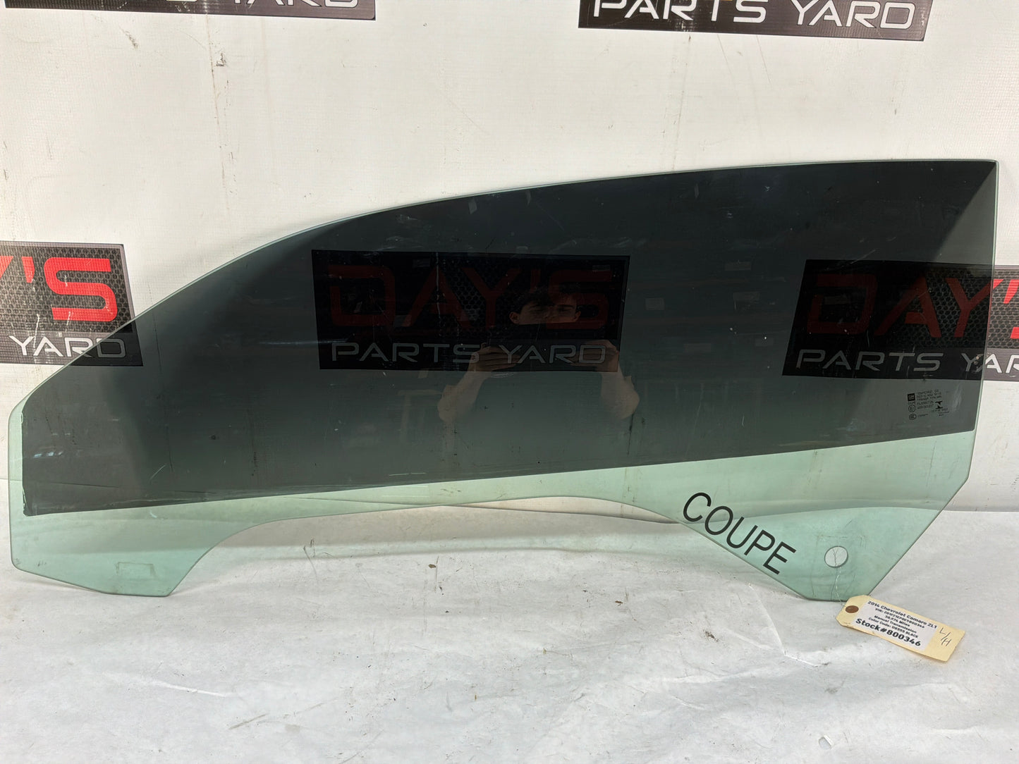 2014 Chevy Camaro ZL1 LH Driver Door Window Glass OEM