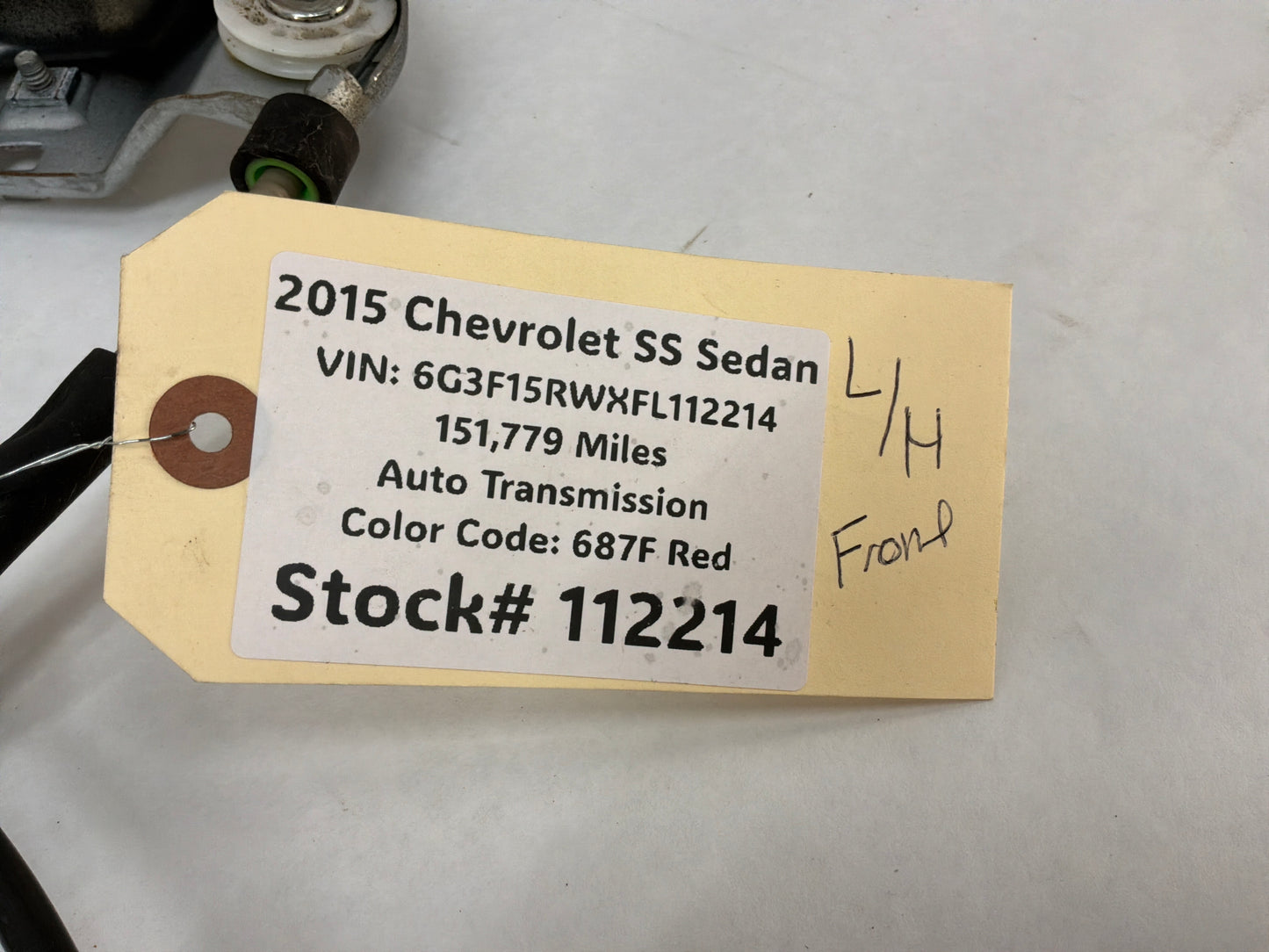2015 Chevy SS Sedan LH Driver Front Window Regulator w/ Motor OEM
