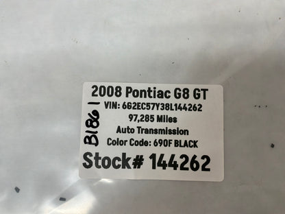 2008 Pontiac G8 GT Owners Manual OEM