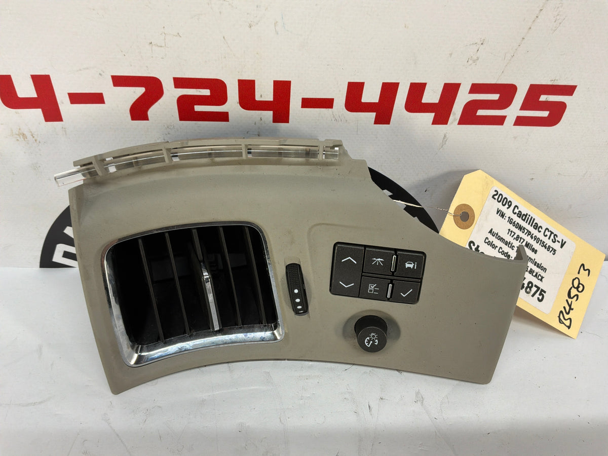 2009 Cadillac CTS-V LH Driver Dash Air Vent Grille w/ Switches OEM