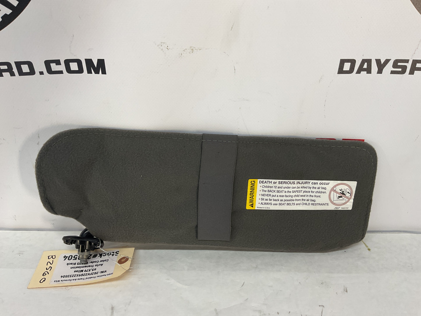 1999 Pontiac Firebird Trans Am Formula WS6 LH Driver Sunvisor Sun Visor OEM