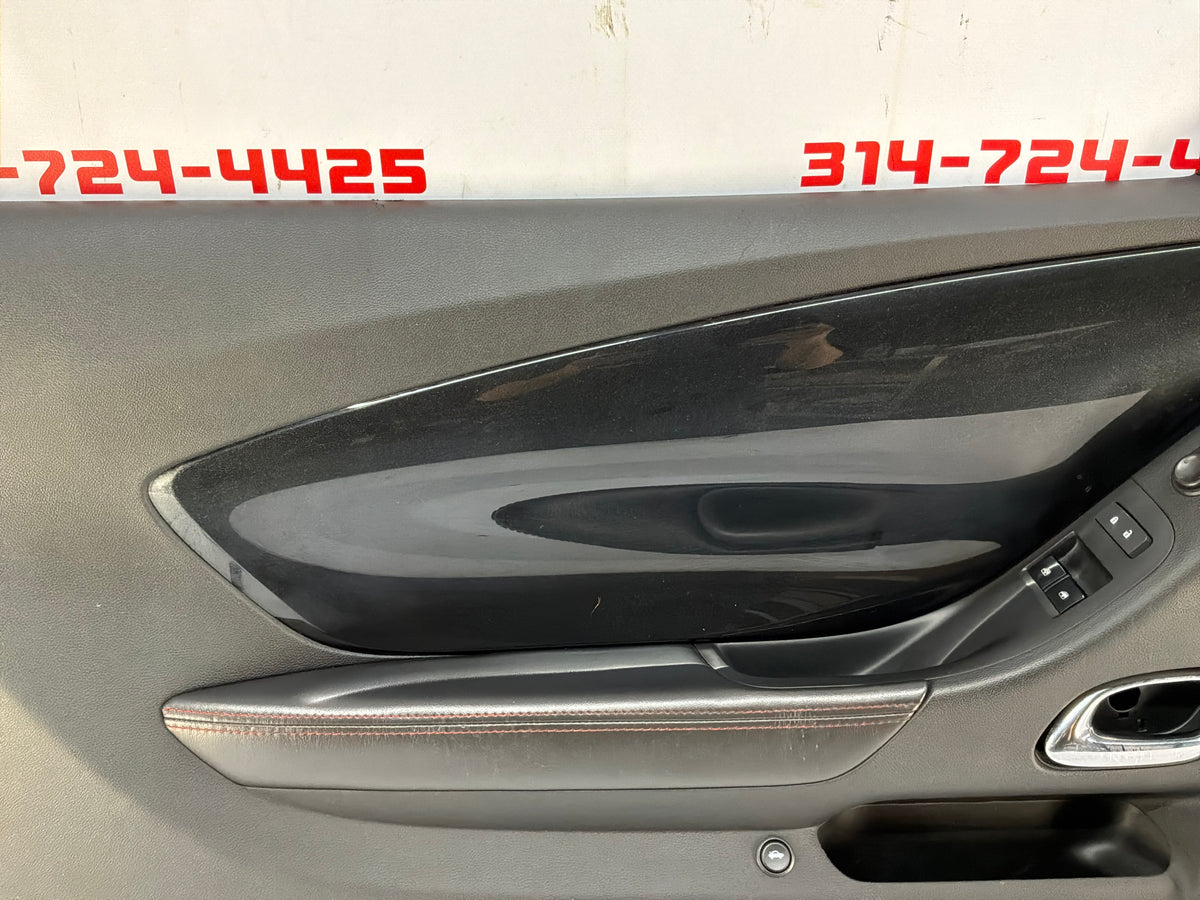 2013 Chevy Camaro ZL1 LH Driver Carbon Flash Front Interior Door Panel Trim OEM