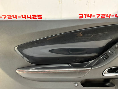 2013 Chevy Camaro ZL1 LH Driver Carbon Flash Front Interior Door Panel Trim OEM