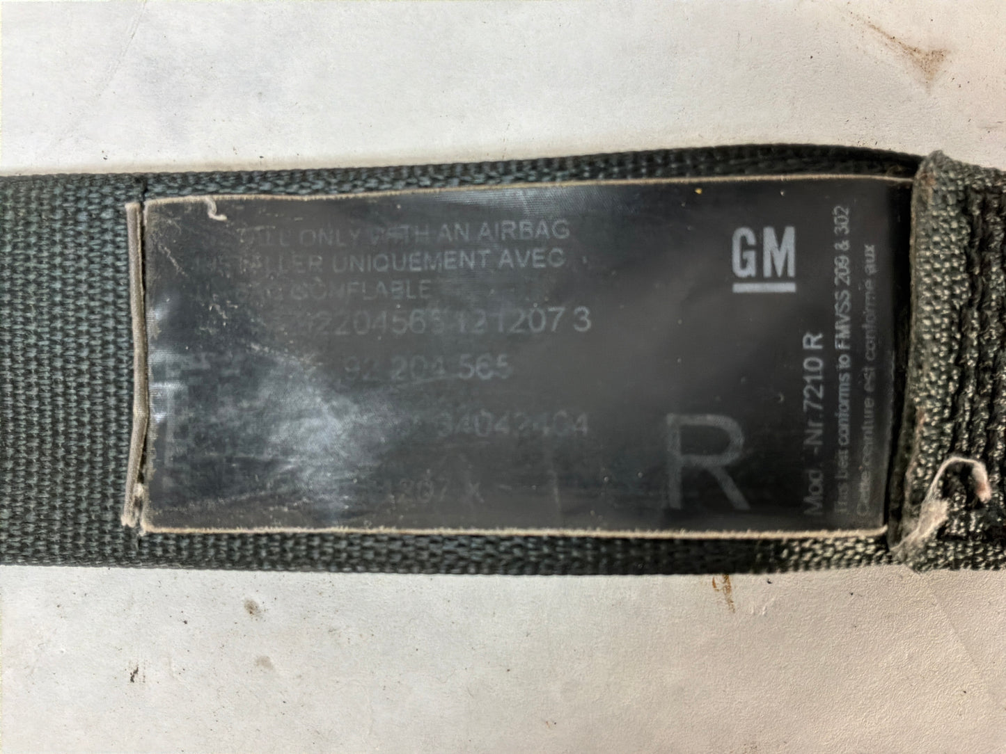 2008 Pontiac G8 RH Passenger Front Seat Belts Retractor OEM
