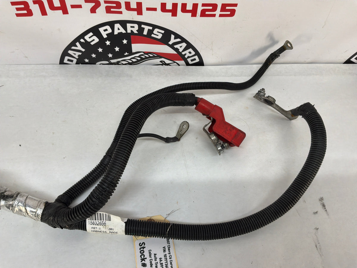 2007 Chevy C6 Corvette Positive Negative Battery Starter Wire Wiring Harness OEM