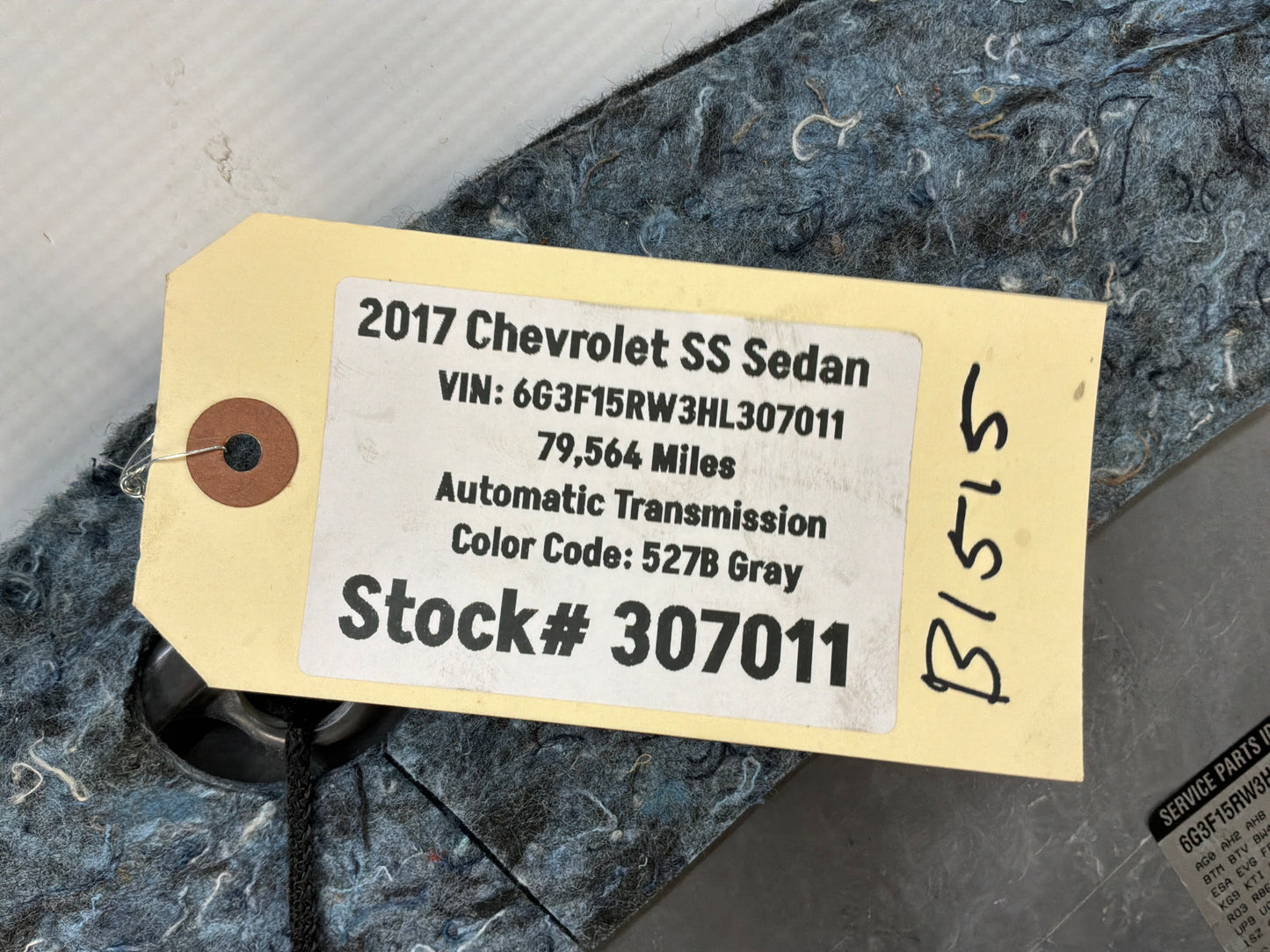 2017 Chevy SS Sedan Spare Tire Trunk Compartment Carpet Floor Panel Cover OEM