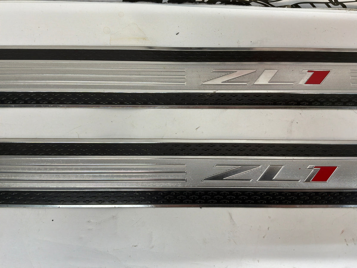 2013 Chevy Camaro ZL1 RH & LH Sill Trim Scuff Plate Inserts Strips OEM