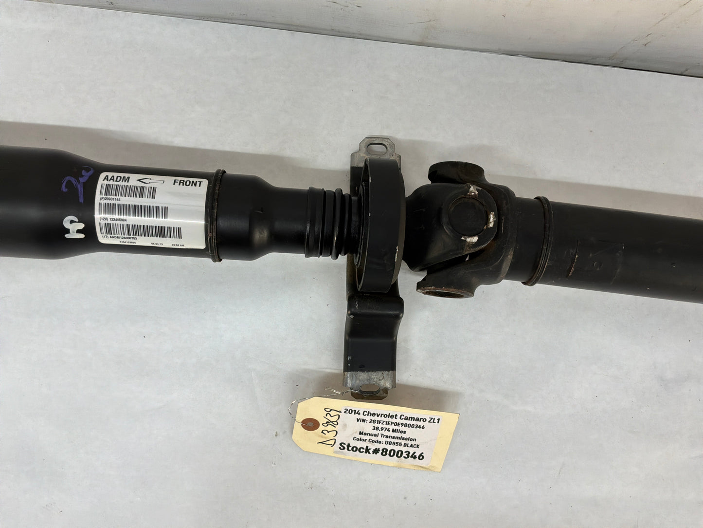 2014 Chevy Camaro ZL1 Automatic Driveshaft Drive Propeller Shaft OEM 38K Miles