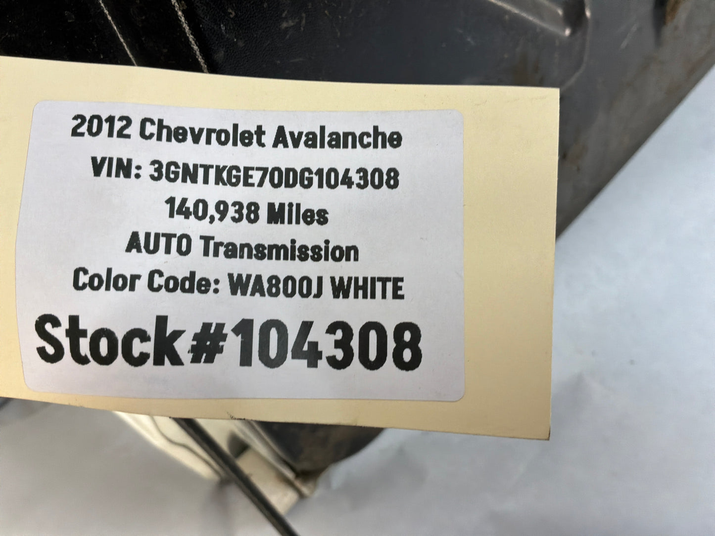 2012 Chevy Avalanche  Tailgate Tail Gate OEM