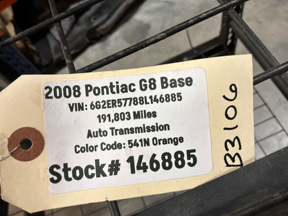 2008 Pontiac G8 Base Brake Booster Vacuum Hose Line Tube OEM