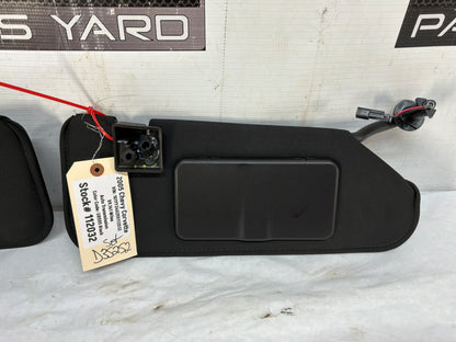 2005 Chevy C6 Corvette Sunvisors Sun Shades Visors w/ Clips Ebony Black Garage Opener OEM - Day's Parts Yard