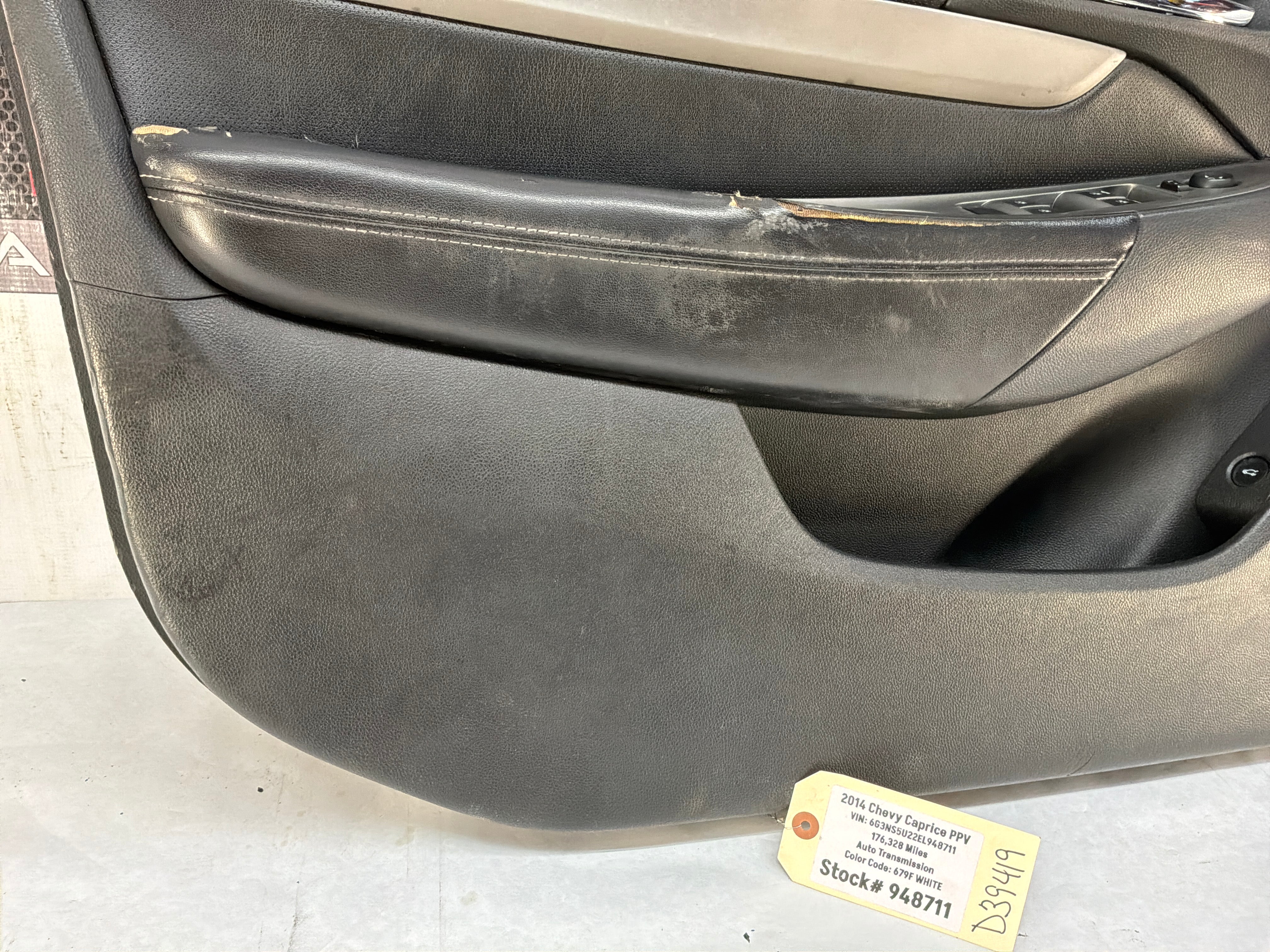2014 Chevy Caprice PPV LH Driver Front Interior Door Panel OEM
