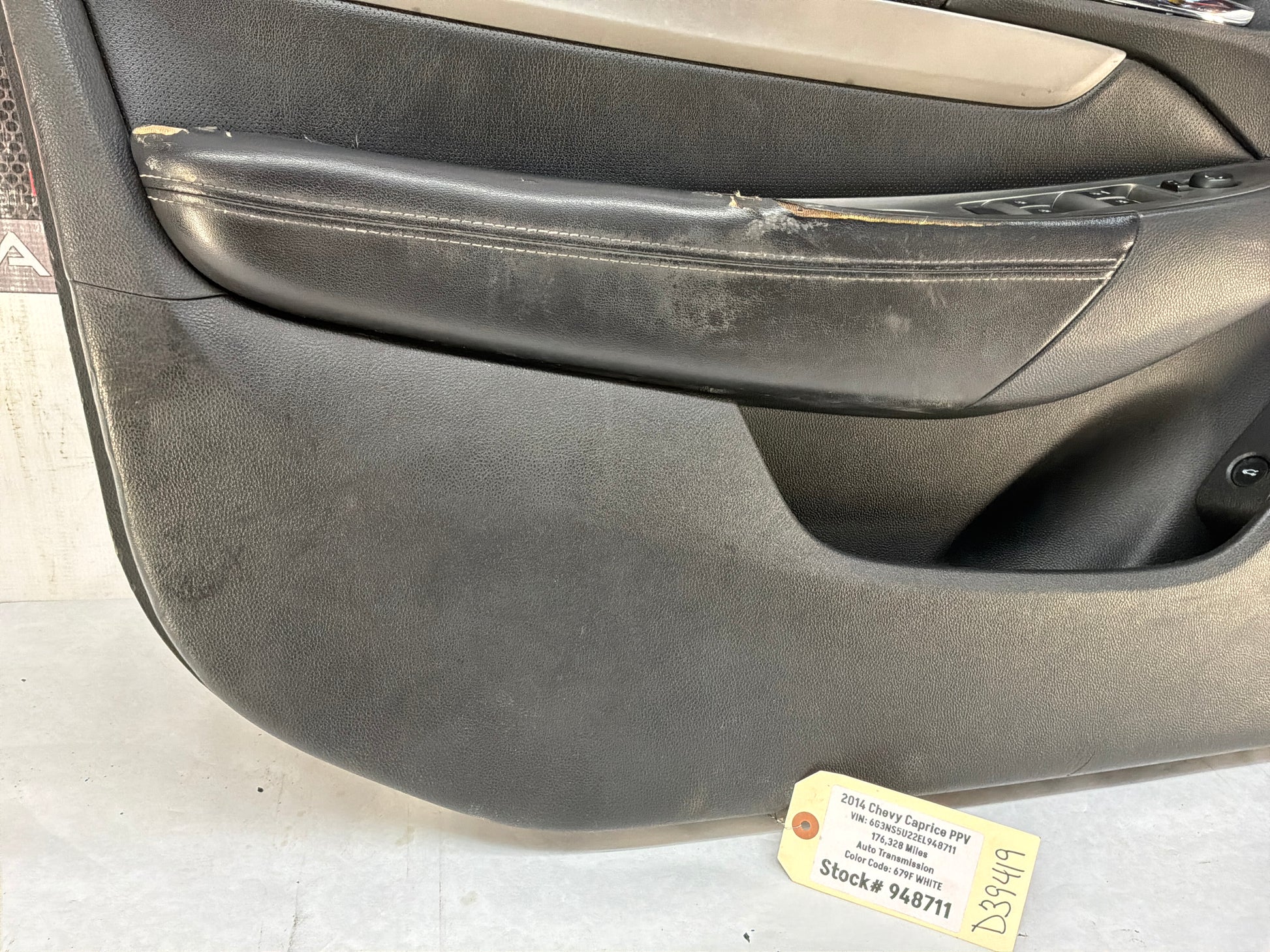 2014 Chevy Caprice PPV LH Driver Front Interior Door Panel OEM - Day's Parts Yard