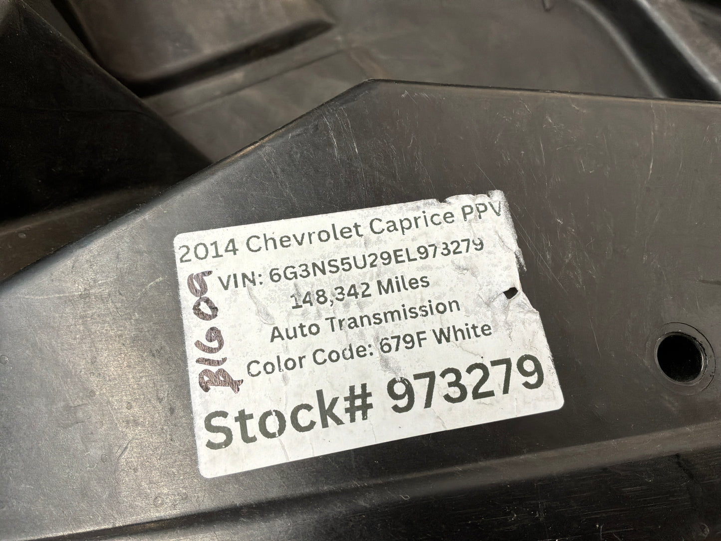 2014 Chevy Caprice PPV Spare Wheel Tire Tub Composite Insert Trunk Compartment Panel OEM