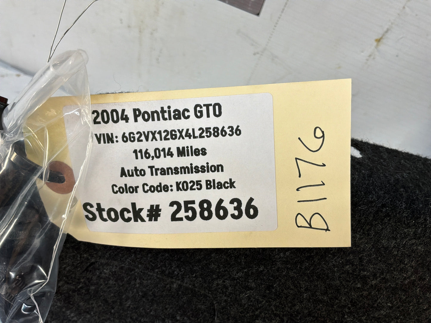 2004 Pontiac GTO Trunk Deck Lid Interior Liner Carpet Felt Panel Cover OEM