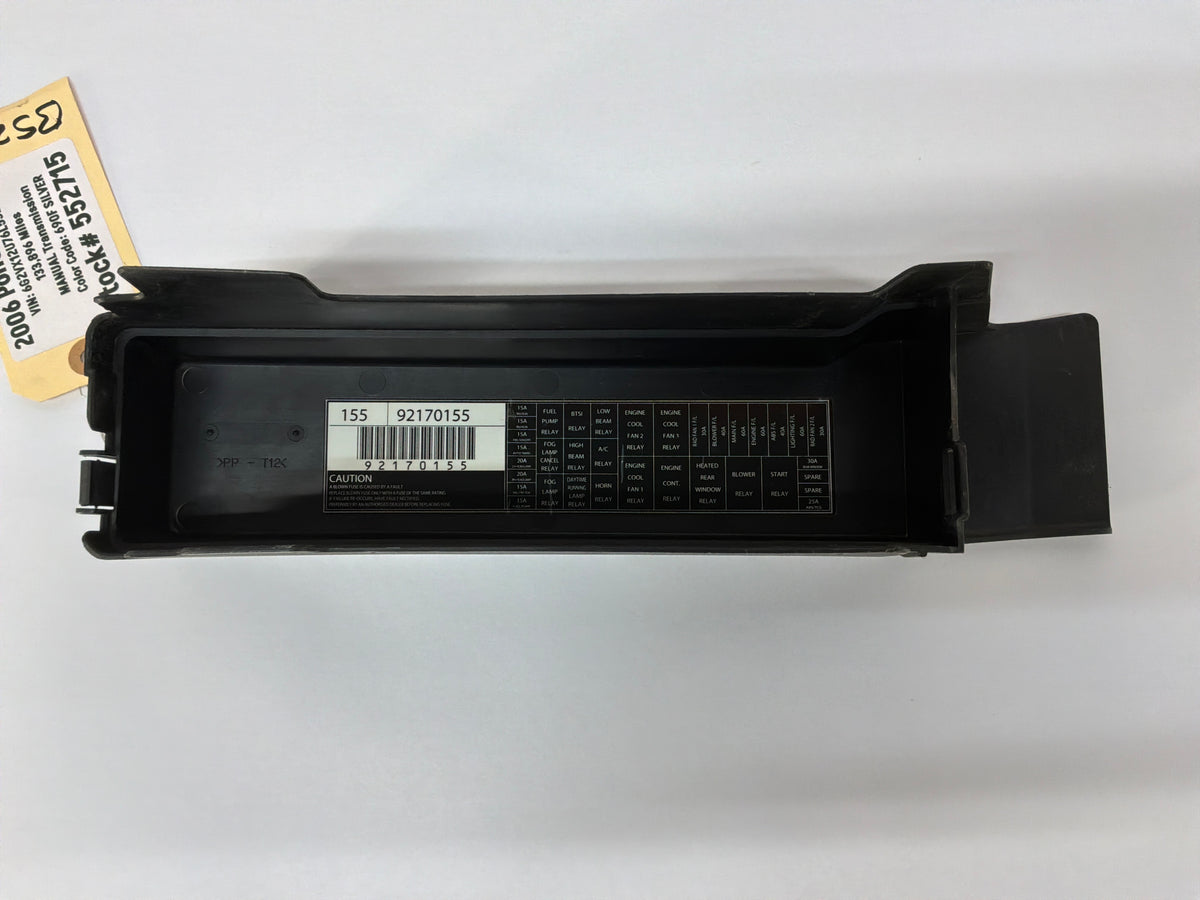 2006 Pontiac GTO Hood Fuse Box Cover OEM