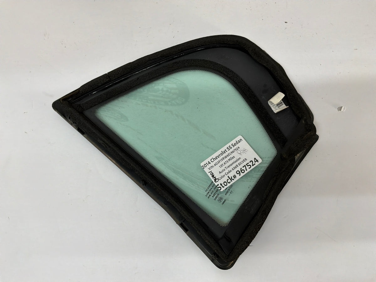 2014 Chevy SS Sedan RH Passenger Rear Quarter Window Glass OEM