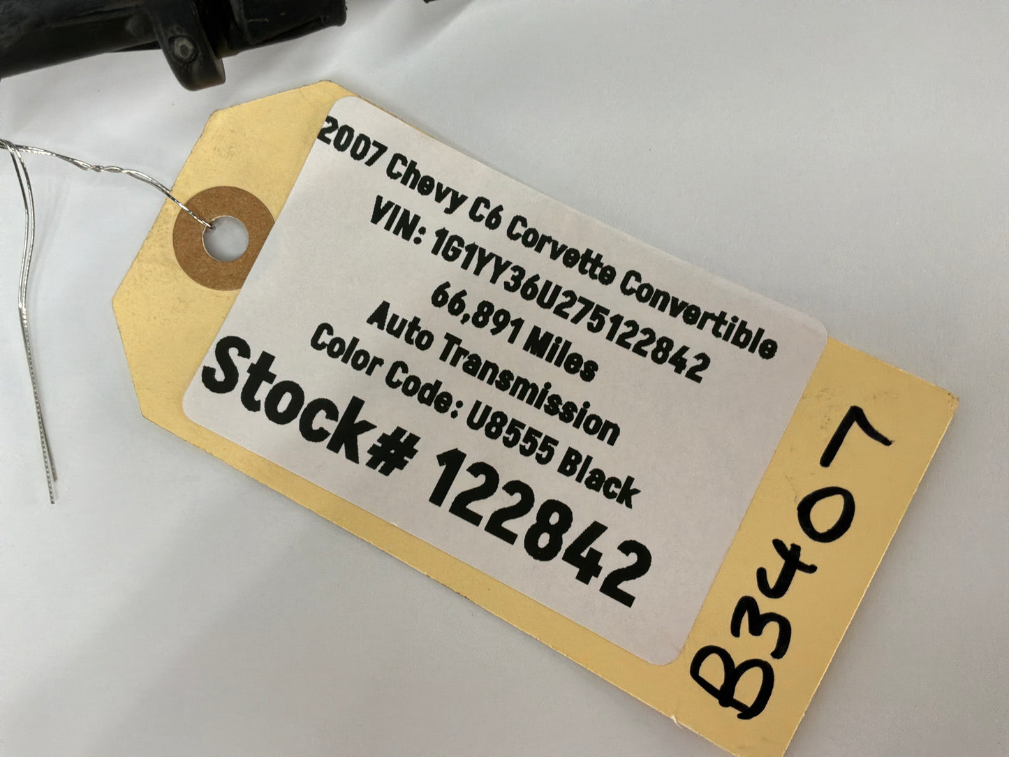 2007 C6 Corvette Convertible Automatic Transmission Shifter Cable Linkage