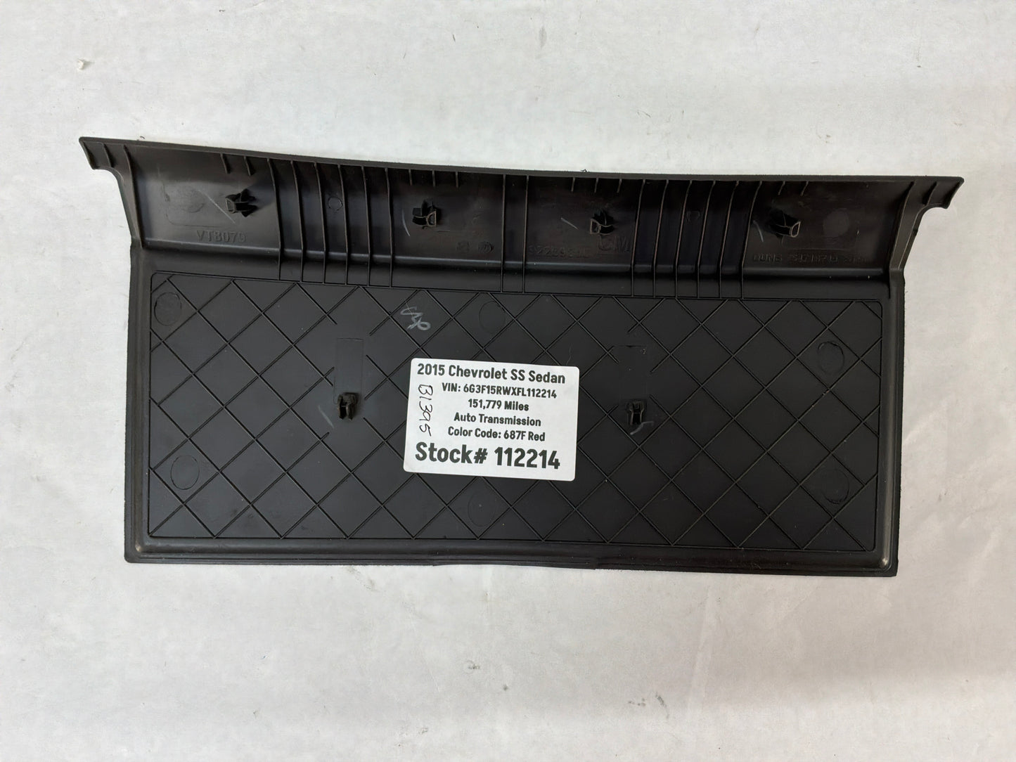 2015 Chevrolet SS Sedan Glove Box Rubber Mat OEM