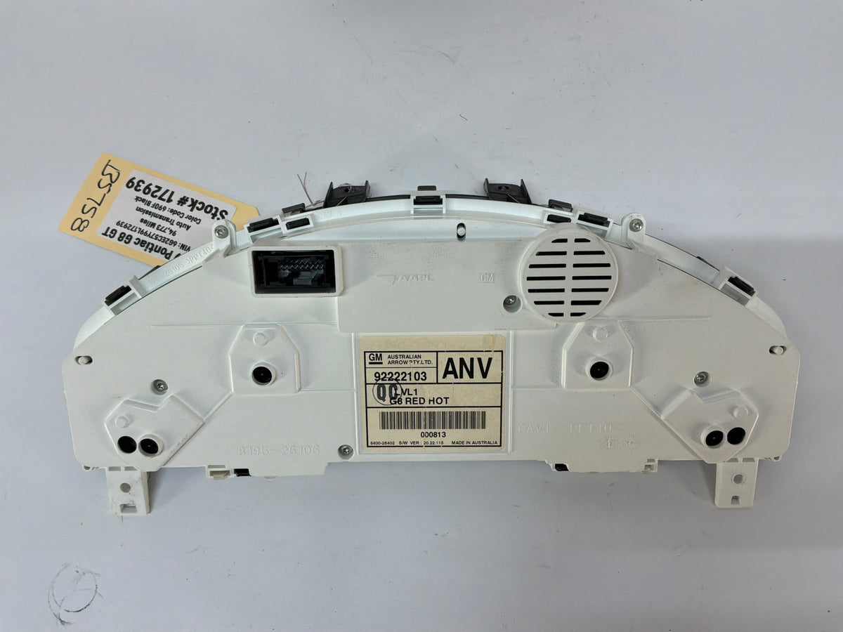 2009 Pontiac G8 GT Gauge Cluster Speedometer Instrument Panel OEM Red Hot - Day's Parts Yard