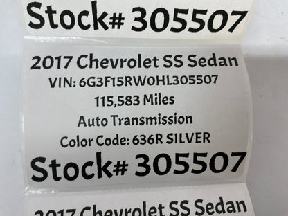 2017 Chevy SS Sedan Bose Package Tray Parcel Shelf Rear Deck Speakers OEM