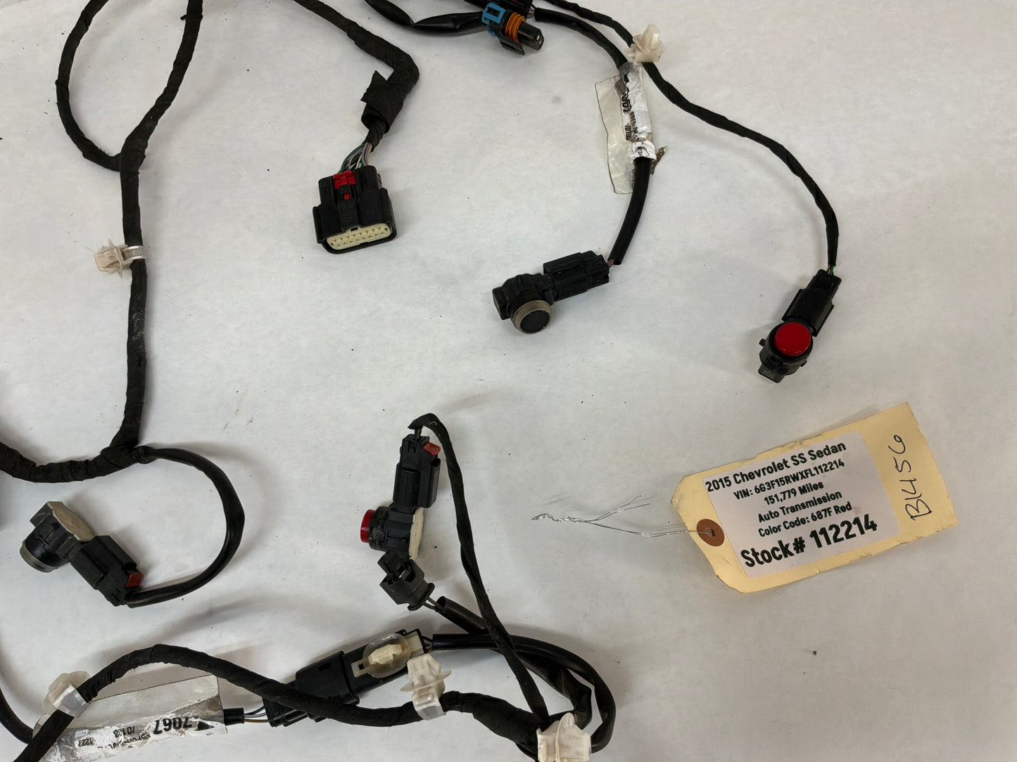 2015 Chevy SS Sedan Rear Bumper Wire Wiring Harness w/Parkin g Assist Alarm Sensor OEM