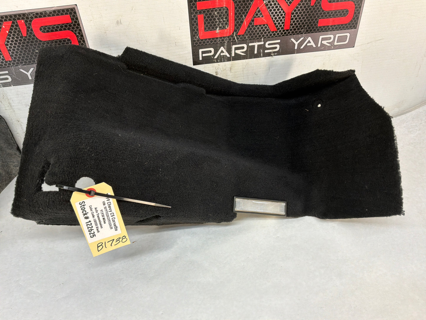 1999 Chevy C5 Corvette RH & LH Rear Trunk Cargo Compartment Carpet Trim Liner Insert OEM