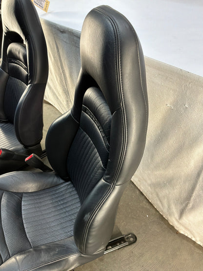 2002 Chevy C5 Corvette Convertible Seats RH & LH Front Black Leather Seats OEM